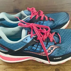 Saucony Womens Triumph ISO 2 S10290-2 Blue Running Shoes Sneakers Size 8 gym